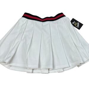 Art Class Girls' White With Red and Black Tennis Skirt - Size Large - NWT